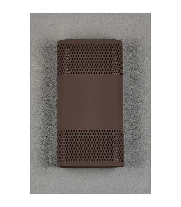 Waterloo Wall Lamp 160 x 305mm Mesh Oval Pattern Shade 2 x 6.5W LED 3000K 900lm IP65 Cacao -10