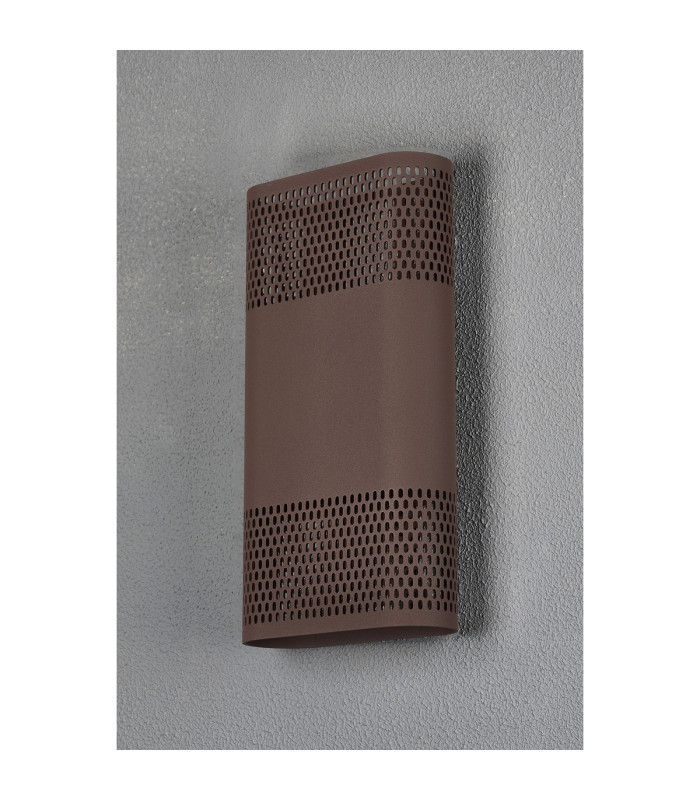 Waterloo Wall Lamp 160 x 305mm Mesh Oval Pattern Shade 2 x 6.5W LED 3000K 900lm IP65 Cacao -12