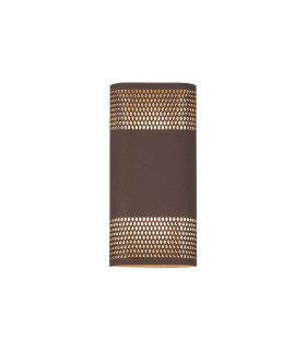 Waterloo Wall Lamp 125 x 260mm Mesh Oval Pattern Shade 2 x 6.5W LED 3000K 900lm IP65 Cacao -1