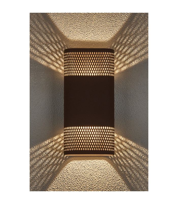 Waterloo Wall Lamp 125 x 260mm Mesh Oval Pattern Shade 2 x 6.5W LED 3000K 900lm IP65 Cacao -3