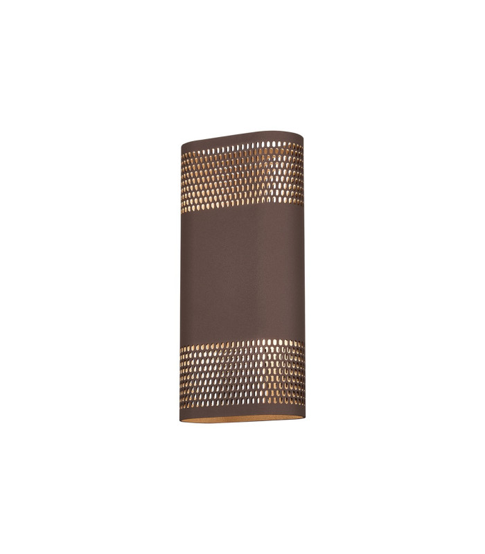 Waterloo Wall Lamp 125 x 260mm Mesh Oval Pattern Shade 2 x 6.5W LED 3000K 900lm IP65 Cacao -5