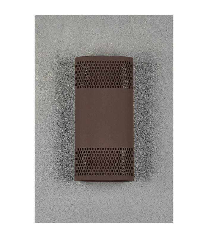 Waterloo Wall Lamp 125 x 260mm Mesh Oval Pattern Shade 2 x 6.5W LED 3000K 900lm IP65 Cacao -10