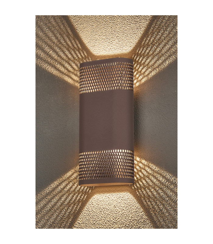 Waterloo Wall Lamp 125 x 260mm Mesh Oval Pattern Shade 2 x 6.5W LED 3000K 900lm IP65 Cacao -11