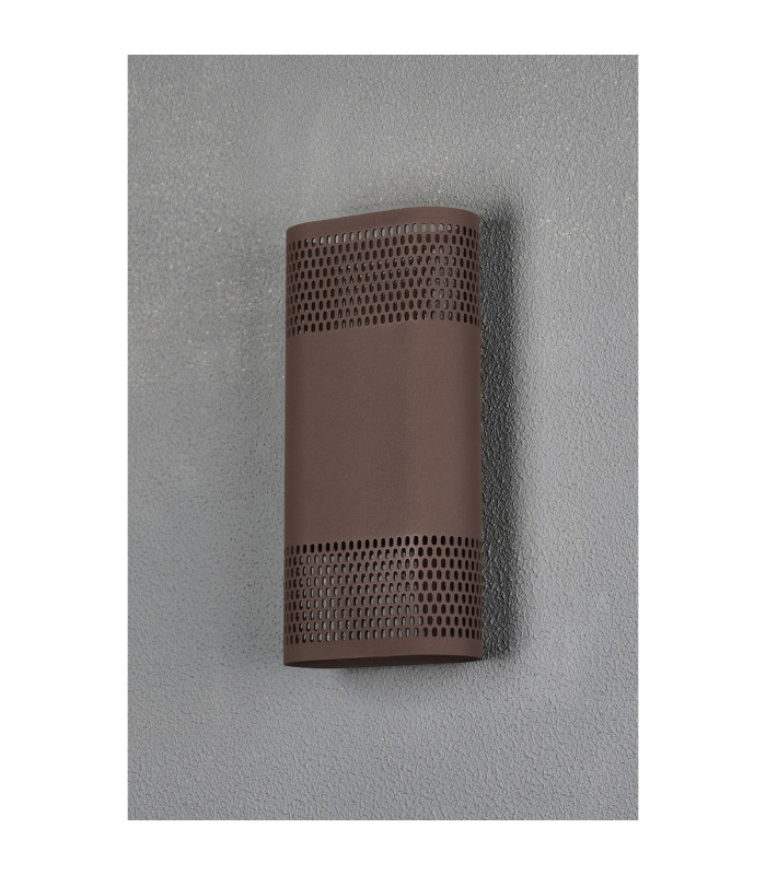 Waterloo Wall Lamp 125 x 260mm Mesh Oval Pattern Shade 2 x 6.5W LED 3000K 900lm IP65 Cacao -12