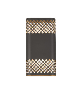 Waterloo Wall Lamp 160 x 305mm Mesh Diamond Pattern Shade 2 x 6.5W LED 3000K 900lm IP65 Anthracite -1