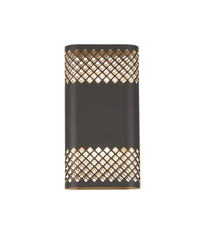 Waterloo Wall Lamp 160 x 305mm Mesh Diamond Pattern Shade 2 x 6.5W LED 3000K 900lm IP65 Anthracite -1