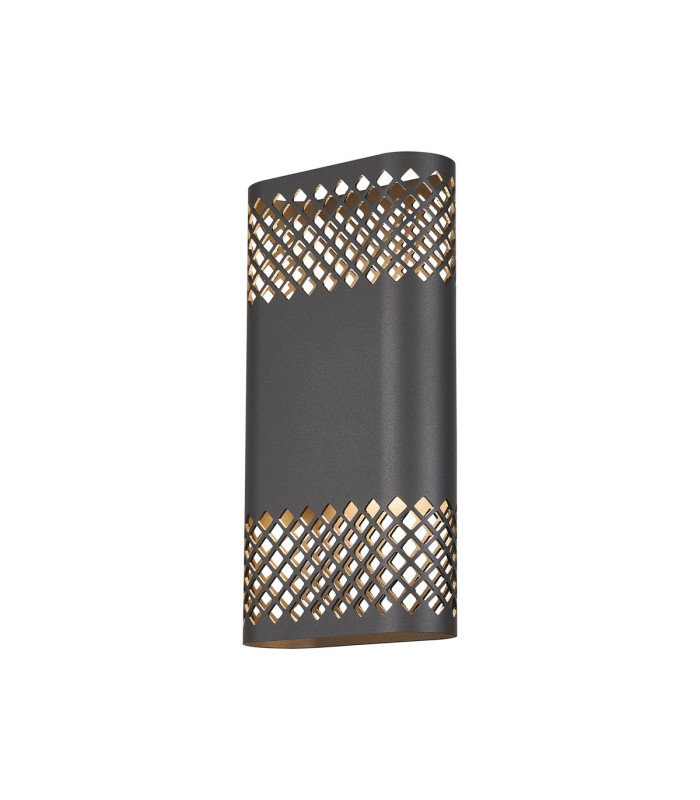 Waterloo Wall Lamp 160 x 305mm Mesh Diamond Pattern Shade 2 x 6.5W LED 3000K 900lm IP65 Anthracite -5