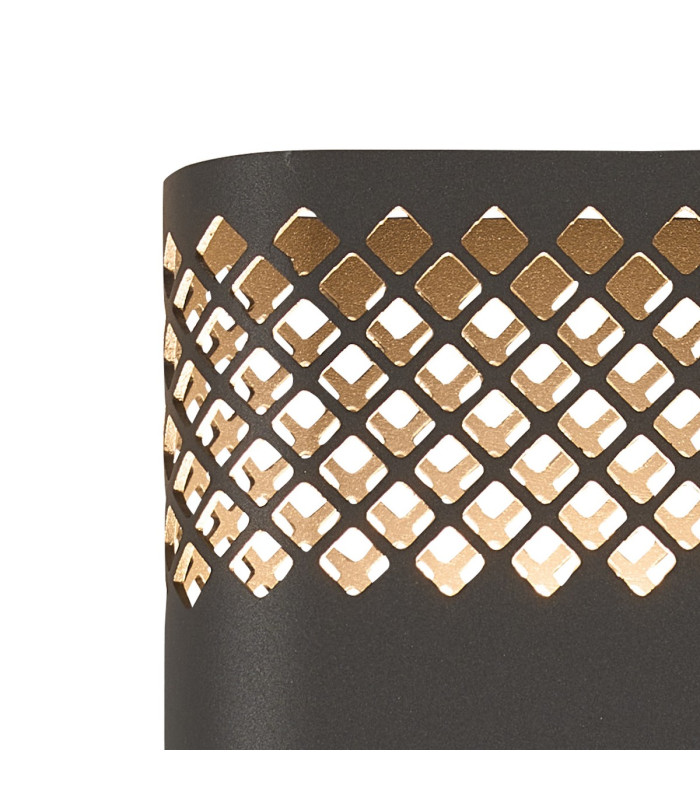 Waterloo Wall Lamp 160 x 305mm Mesh Diamond Pattern Shade 2 x 6.5W LED 3000K 900lm IP65 Anthracite -6