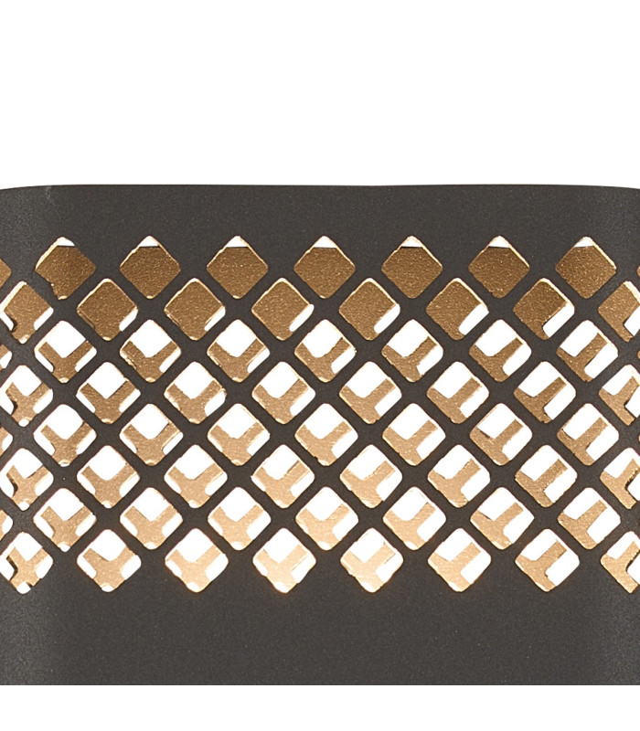 Waterloo Wall Lamp 160 x 305mm Mesh Diamond Pattern Shade 2 x 6.5W LED 3000K 900lm IP65 Anthracite -7