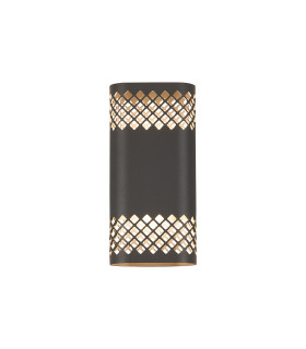 Waterloo Wall Lamp 125 x 260mm Mesh Diamond Pattern Shade 2 x 6.5W LED 3000K 900lm IP65 Anthracite -1