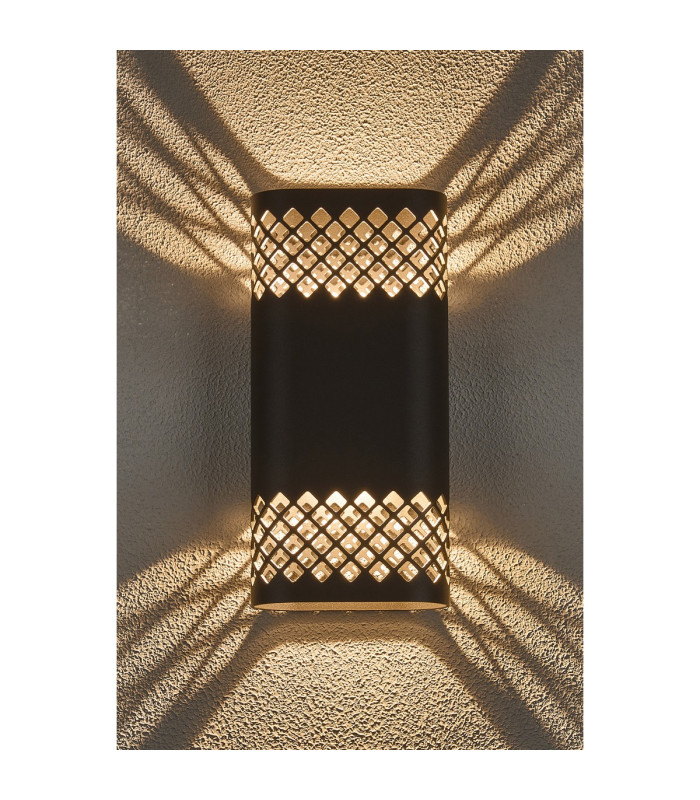 Waterloo Wall Lamp 125 x 260mm Mesh Diamond Pattern Shade 2 x 6.5W LED 3000K 900lm IP65 Anthracite -3