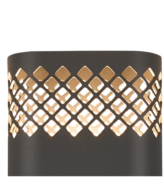 Waterloo Wall Lamp 125 x 260mm Mesh Diamond Pattern Shade 2 x 6.5W LED 3000K 900lm IP65 Anthracite -7