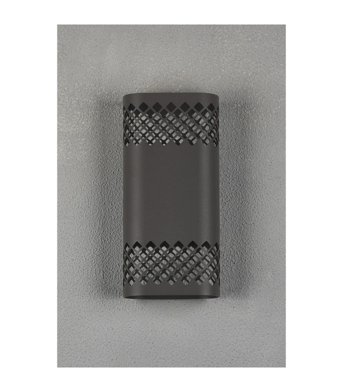 Waterloo Wall Lamp 125 x 260mm Mesh Diamond Pattern Shade 2 x 6.5W LED 3000K 900lm IP65 Anthracite -10