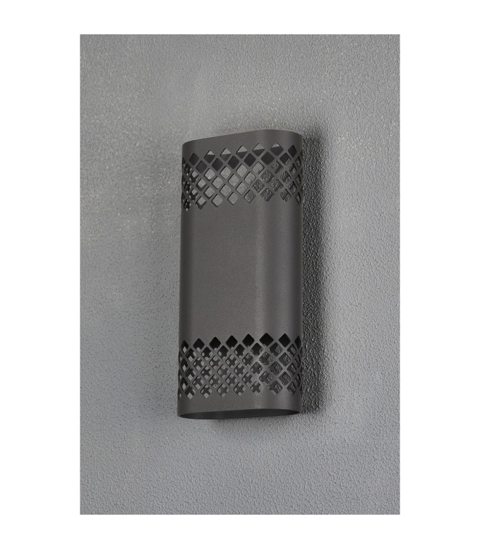 Waterloo Wall Lamp 125 x 260mm Mesh Diamond Pattern Shade 2 x 6.5W LED 3000K 900lm IP65 Anthracite -12