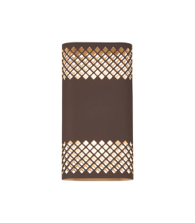 Waterloo Wall Lamp 160 x 305mm Mesh Diamond Pattern Shade 2 x 6.5W LED 3000K 900lm IP65 Cacao -1