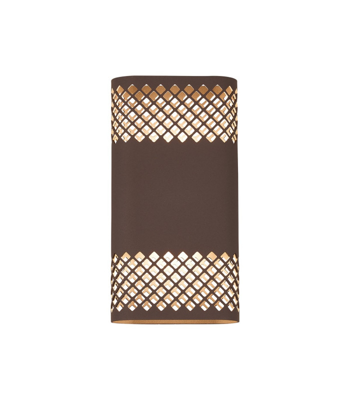 Waterloo Wall Lamp 160 x 305mm Mesh Diamond Pattern Shade 2 x 6.5W LED 3000K 900lm IP65 Cacao -1