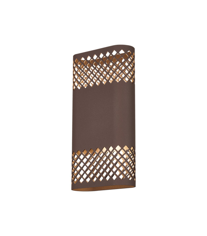 Waterloo Wall Lamp 160 x 305mm Mesh Diamond Pattern Shade 2 x 6.5W LED 3000K 900lm IP65 Cacao -5
