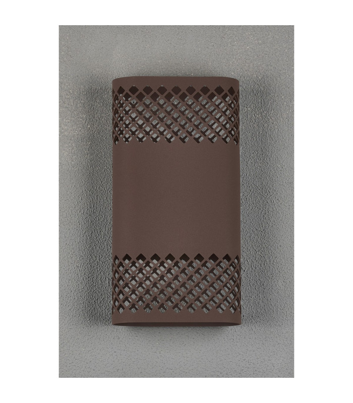 Waterloo Wall Lamp 160 x 305mm Mesh Diamond Pattern Shade 2 x 6.5W LED 3000K 900lm IP65 Cacao -10