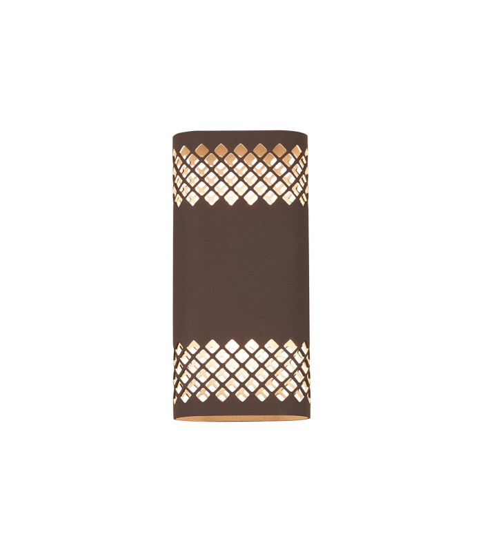 Waterloo Wall Lamp 125 x 260mm Mesh Diamond Pattern Shade 2 x 6.5W LED 3000K 900lm IP65 Cacao -1