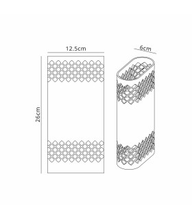 Waterloo Wall Lamp 125 x 260mm Mesh Diamond Pattern Shade 2 x 6.5W LED 3000K 900lm IP65 Cacao -2