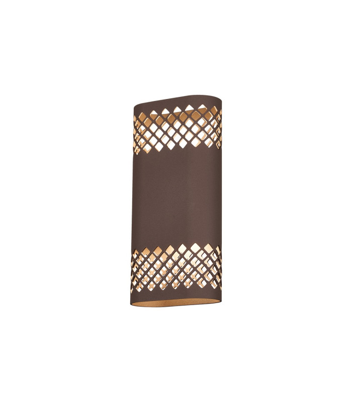 Waterloo Wall Lamp 125 x 260mm Mesh Diamond Pattern Shade 2 x 6.5W LED 3000K 900lm IP65 Cacao -5