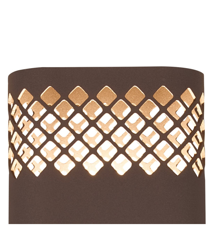 Waterloo Wall Lamp 125 x 260mm Mesh Diamond Pattern Shade 2 x 6.5W LED 3000K 900lm IP65 Cacao -7