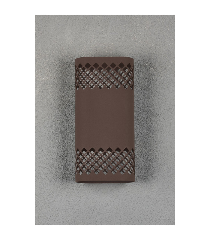 Waterloo Wall Lamp 125 x 260mm Mesh Diamond Pattern Shade 2 x 6.5W LED 3000K 900lm IP65 Cacao -9