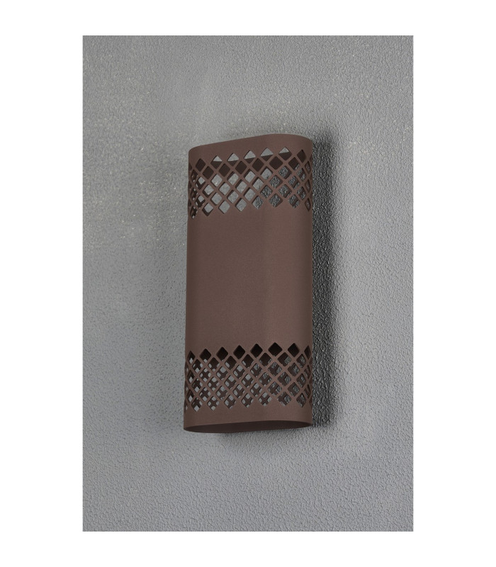 Waterloo Wall Lamp 125 x 260mm Mesh Diamond Pattern Shade 2 x 6.5W LED 3000K 900lm IP65 Cacao -11