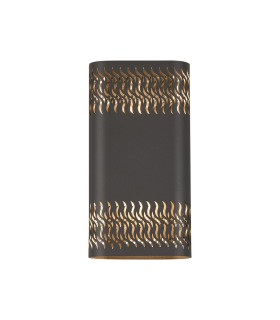 Waterloo Wall Lamp 160 x 305mm Mesh Waves Pattern Shade 2 x 6.5W LED 3000K 900lm IP65 Anthracite -1