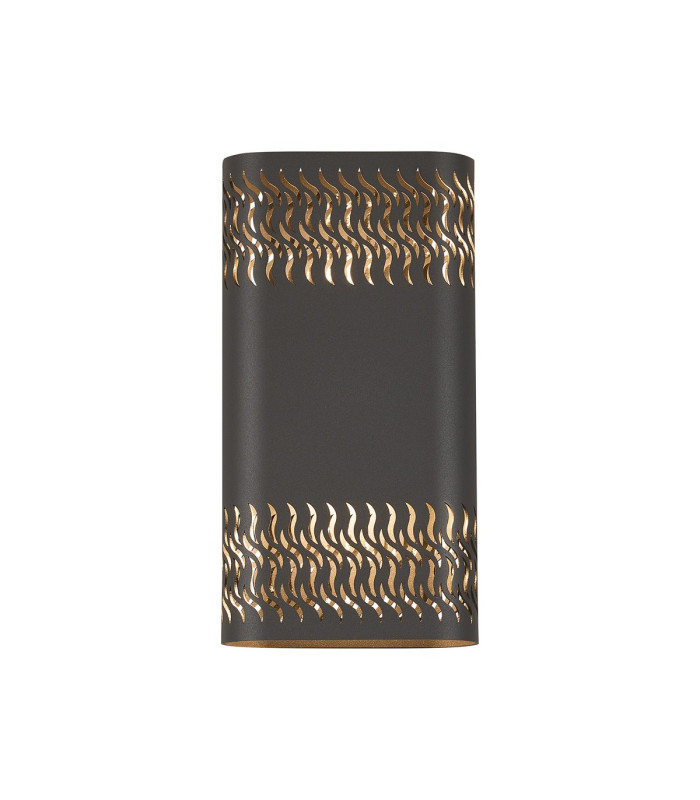 Waterloo Wall Lamp 160 x 305mm Mesh Waves Pattern Shade 2 x 6.5W LED 3000K 900lm IP65 Anthracite -1