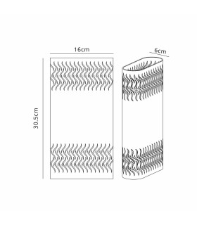 Waterloo Wall Lamp 160 x 305mm Mesh Waves Pattern Shade 2 x 6.5W LED 3000K 900lm IP65 Anthracite -2
