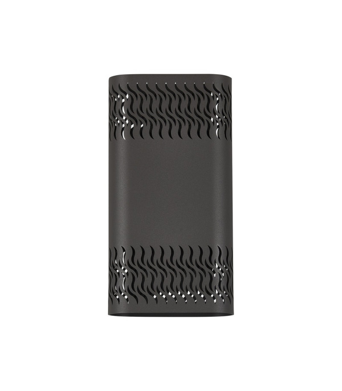 Waterloo Wall Lamp 160 x 305mm Mesh Waves Pattern Shade 2 x 6.5W LED 3000K 900lm IP65 Anthracite -4
