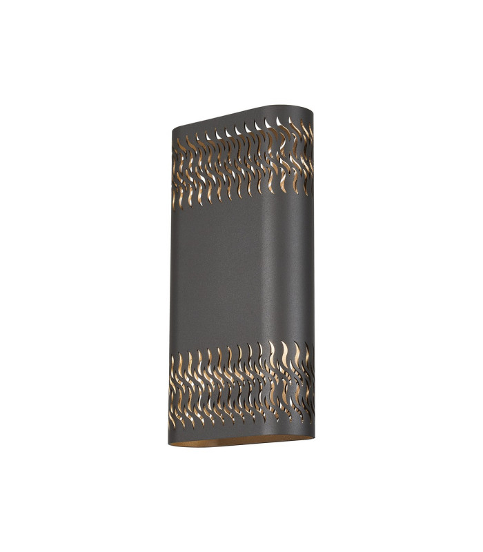 Waterloo Wall Lamp 160 x 305mm Mesh Waves Pattern Shade 2 x 6.5W LED 3000K 900lm IP65 Anthracite -5