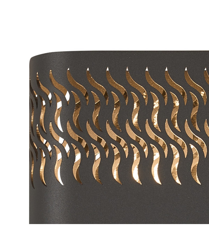 Waterloo Wall Lamp 160 x 305mm Mesh Waves Pattern Shade 2 x 6.5W LED 3000K 900lm IP65 Anthracite -6