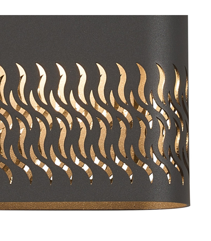 Waterloo Wall Lamp 160 x 305mm Mesh Waves Pattern Shade 2 x 6.5W LED 3000K 900lm IP65 Anthracite -8