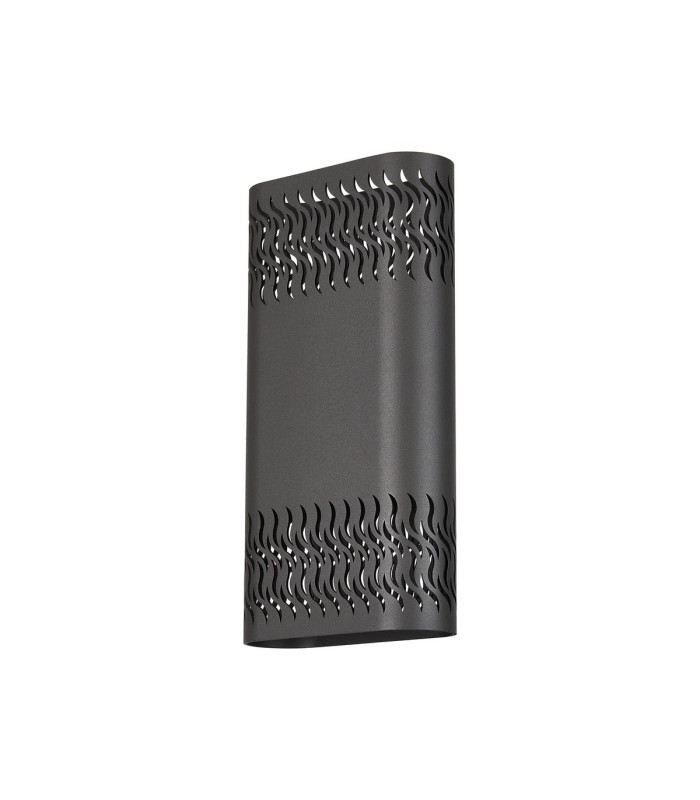 Waterloo Wall Lamp 160 x 305mm Mesh Waves Pattern Shade 2 x 6.5W LED 3000K 900lm IP65 Anthracite -9