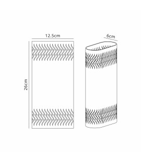 Waterloo Wall Lamp 125 x 260mm Mesh Waves Pattern Shade 2 x 6.5W LED 3000K 900lm IP65 Anthracite -2
