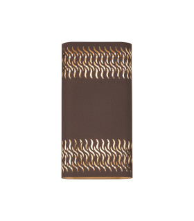 Waterloo Wall Lamp 160 x 305mm Mesh Waves Pattern Shade 2 x 6.5W LED 3000K 900lm IP65 Cacao -1
