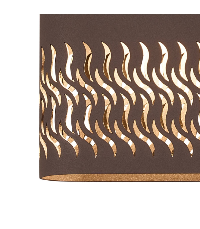 Waterloo Wall Lamp 160 x 305mm Mesh Waves Pattern Shade 2 x 6.5W LED 3000K 900lm IP65 Cacao -6