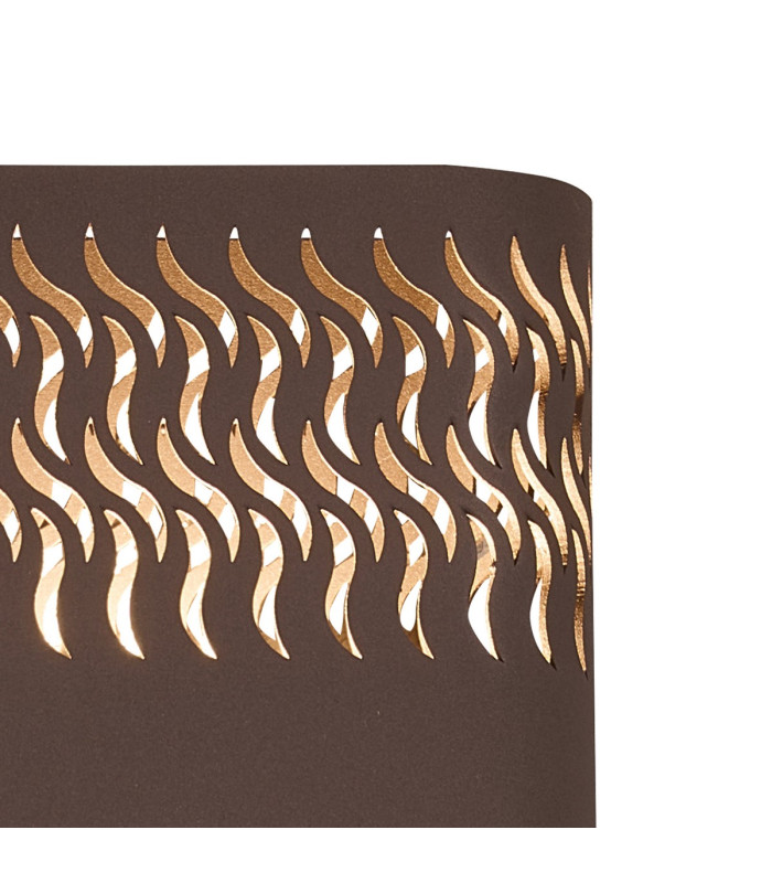Waterloo Wall Lamp 160 x 305mm Mesh Waves Pattern Shade 2 x 6.5W LED 3000K 900lm IP65 Cacao -7