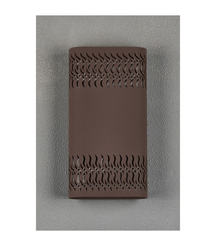 Waterloo Wall Lamp 160 x 305mm Mesh Waves Pattern Shade 2 x 6.5W LED 3000K 900lm IP65 Cacao -10