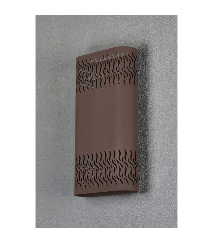 Waterloo Wall Lamp 160 x 305mm Mesh Waves Pattern Shade 2 x 6.5W LED 3000K 900lm IP65 Cacao -12