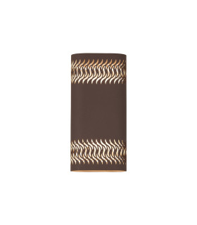 Waterloo Wall Lamp 125 x 260mm Mesh Waves Pattern Shade 2 x 6.5W LED 3000K 900lm IP65 Cacao -1