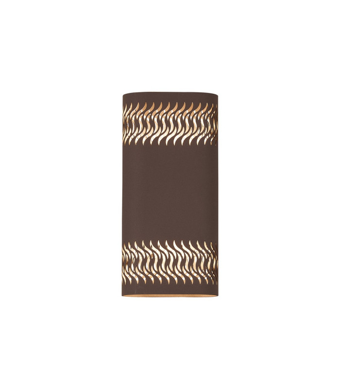 Waterloo Wall Lamp 125 x 260mm Mesh Waves Pattern Shade 2 x 6.5W LED 3000K 900lm IP65 Cacao -1
