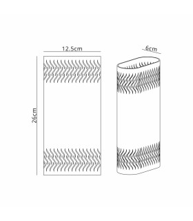Waterloo Wall Lamp 125 x 260mm Mesh Waves Pattern Shade 2 x 6.5W LED 3000K 900lm IP65 Cacao -2