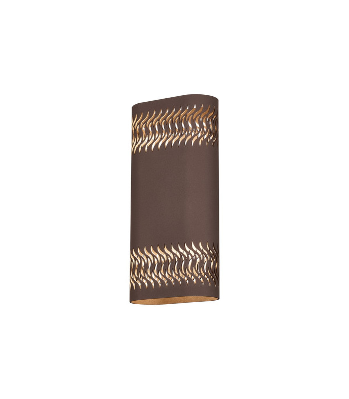 Waterloo Wall Lamp 125 x 260mm Mesh Waves Pattern Shade 2 x 6.5W LED 3000K 900lm IP65 Cacao -5
