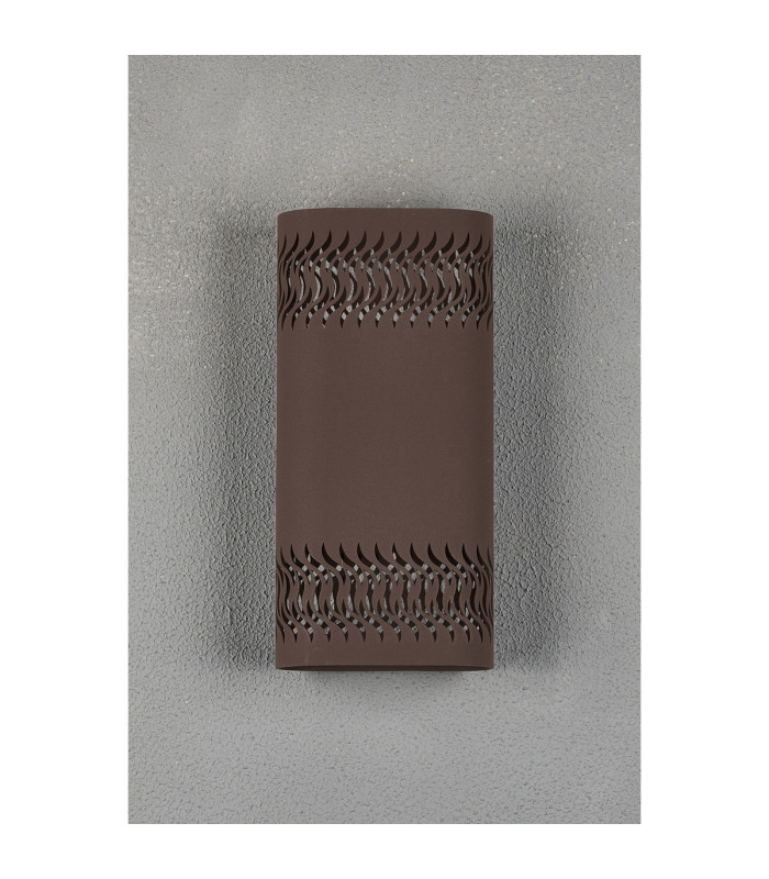 Waterloo Wall Lamp 125 x 260mm Mesh Waves Pattern Shade 2 x 6.5W LED 3000K 900lm IP65 Cacao -9