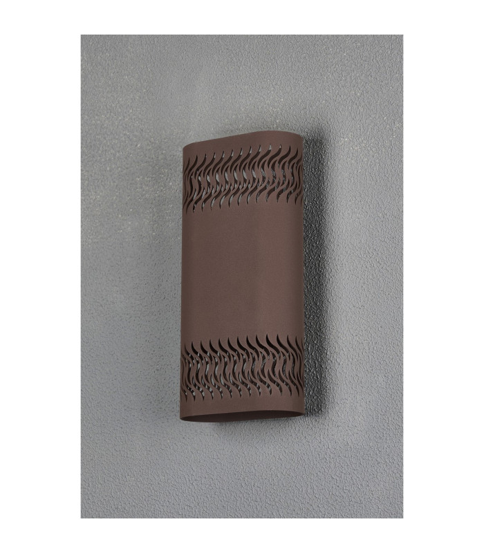 Waterloo Wall Lamp 125 x 260mm Mesh Waves Pattern Shade 2 x 6.5W LED 3000K 900lm IP65 Cacao -11
