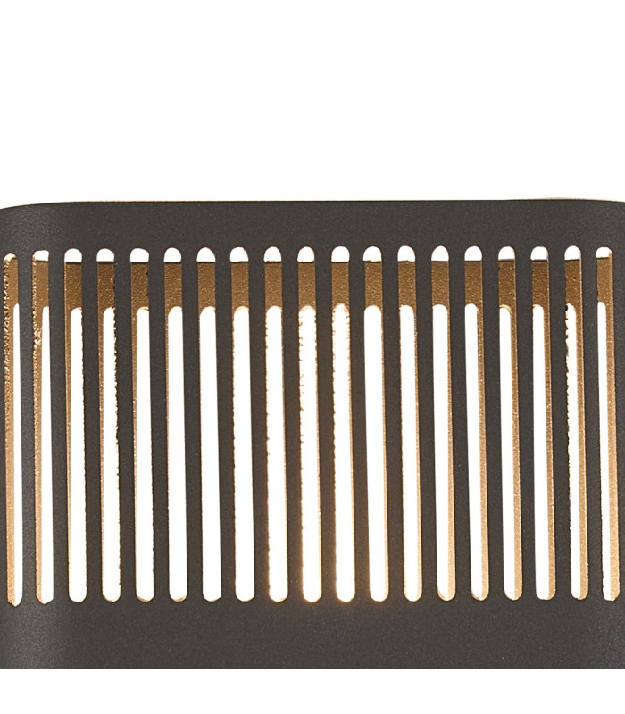 Waterloo Wall Lamp 160 x 305mm Mesh Line Pattern Shade 2 x 6.5W LED 3000K 900lm IP65 Anthracite -7
