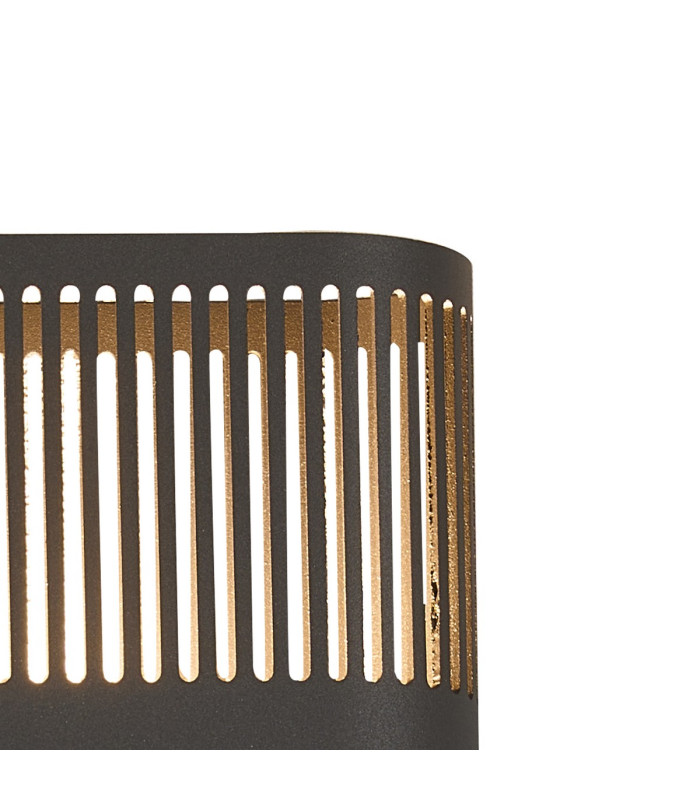 Waterloo Wall Lamp 160 x 305mm Mesh Line Pattern Shade 2 x 6.5W LED 3000K 900lm IP65 Anthracite -8